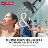 Delta Faucet Albion 14 Series Single-Handle Tub and Shower Faucet Set, Brushed Nickel Shower Trim with In2ition 2-in-1 Dual Shower Head, Spotshield Brushed Nickel T144855-SP-I (Valve Not Included)