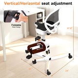HitGo Office Exercise Bike Desk Chair,330 lbs Heavy Duty Under Desk Bike with 9-Level Height Adjustable Seat 24.4"-33.8",8-Level Resistance & Rolling Wheels,Quiet Fitness Chair for Home Office,White