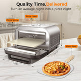 Pizza Oven Indoor,pizza maker,Makes 12 Inch Pizzas in 90s at 850°F,Countertop Electric Pizza Oven with Continuous Baking Without Reheating