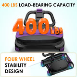 FIAMERMOR 2026 AB Roller Wheel - 4 wheel elbow support abdominal wheel automatic rebound abdominal fat burning weight loss core training equipment home/gym (Purple)