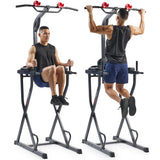 Sunny Health & Fitness Captain’s Chair Full Body Multi-functional Power Tower with Adjustable Pull-Up Bar, Rock-Climbing Grip, Dip Station, Push-Up Bar, Total Home Gym Strength Training - SF-XF922081