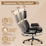 Ergonomic Office Chair Faux Leather Swivel Desk Chair for Home Office,Black