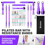 Ayombo Pilates Bar, Pilates Equipment with Adjustable Exercise Bands, Multifunctional Pilates Bar Kit with Resistance Bands for Women,Home Gym Workout Equipment