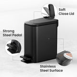 Stainless Steel Garbage Can with Removable Inner Bucket
