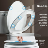 Angol Shiold 2-Pack Elongated Toilet Seat Soft Close & Quick Release, White Plastic Toilet Seats Cover Rust-Proof(18.5",Modern)