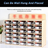 Wall Mounted Cell Phone Storage Box with Lock and Keys, 60 Compartments