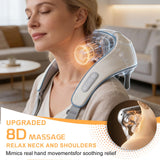 Whriou Neck Massager with Heat, Therapexa Neck & Shoulder Massager,8D Cordless Electric Massager for Neck, Back, Shoulder, Portable Rechargeable Gift for Men Women (Gray)
