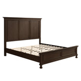LUXOAK Solid Wood King Bed Frame, Traditional Wooden Platform Bed