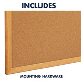 Quartet Cork Bulletin Board 96"W x 48"H Pin Board, Oak Finish Frame (308)