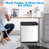 Electactic 1.7 Cu.ft Mini Fridge with Freezer, Compact Refrigerator, Single Reversible Door, Ultra Quiet, Silver