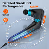 patpaw Back Massager with Heat & Cold Therapy, Foldable Deep Tissue Massage Gun for Back & Shoulders, Cordless Percussion Massager for Pain Relief, 9 Speeds, 10 Heads
