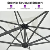 PURPLE LEAF Patio Outdoor Umbrella 11 Feet Round for Pool White