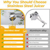 18-8 Stainless Steel Manual Juicer, 304 Food-Grade Lemon Squeezer, Deformation & Fruit Acid Resistant, Suitable for Lemons, Apples, Oranges, Pomegranates, Sugarcane, Etc.