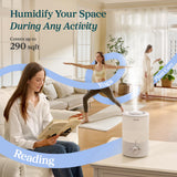 LEVOIT - Humidifiers for Bedroom - Quiet (3L Water Tank) - Cool Mist/Top Fill/Essential Oil Diffuser/25Watt - Home/Large Room - 360° Nozzle - Rapid Ultrasonic Humidification for Baby Nursery/Plant