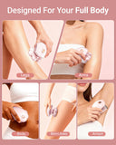 Bartrimber Electric Razors for Women Legs: 7D Fast & Painless Full-Body Shaver for Silk Skin – Waterproof Lady Face Pubic Hair Remover w/Light&Travel Cover – Wet/Dry Use, Gifts for Women Girl, Pink
