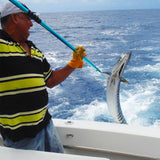 SANLIKE Telescopic Fish Gaff with Stainless Sea Fishing Spear Hook Tackle, Soft Rubber Handle Aluminium Alloy Pole for Saltwater Offshore Ice Tool SANLIKE