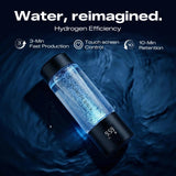 PUREPEBRIX Upgraded Hydrogen Water Bottle Generator Glass, Touch Screen, Leak-Proof Lid, SPE/PEM Tech, Portable Rechargeable Hydrogen Water Bottle for Home Office Travel Fitness Drinking, 14 oz, Black