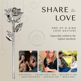 Forever Rose Two Real Roses Dipped in Platinum, Acrylic Heart Vase