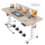Standing Desk with Wheels, 63'' x 24'' Standing Desk Adjustable Height with Charging Station, 2 USB Ports,