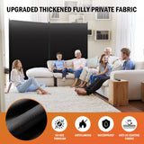 Room Divider Panel, Siebwin 2 Panel Folding Privacy Screens with Wider Feet, 8 Ft Portable Room Partition for Room Separator