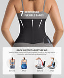 FeelinGirl Waist Trimmer Belt Body Shaper Adjustable Corset for Tummy Slim Waist Cincher Hook Loop Closure Black 3XL
