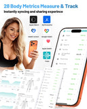 CLORIS Digital Smart Scale FSA&HSA Eligible for Body Weight Fat BMI Muscle Mass 28 Body Composition Measurement Health Analyzer 8 Electrodes with App Bluetooth, Full-Color TFT LCD