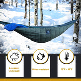 AYAMAYA Single & Double Hammock Underquilt Full Length Big Size Under Quilts for Hammocks, Camping Backpacking Essential, Winter Cold Weather Warm UQ Blanket Bottom Insulation