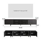NessCarsti 94.48" Mid Century Modern Black TV Stand for TVs Up to 100 Inch