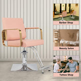 Winado Salon Chair Styling Barber Chair, Beauty Salon Spa Equipment with Heavy Duty Hydraulic Pump, Adjustable Height & 360° Swivel for Barber Shop Hair Stylist, Max Load 330 lbs(Pink)