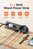 AnnTane Desk Clamp Power Strip USBC, 40W Fast Charging, 10 Ft, Black