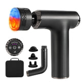 Emicool Massage Gun with Heat and Cold, 2 in 1 Portable Mini Muscle Massager with Extended Handle, Handheld Electric Percussion Deep Massager Tissue Massage Gun for for Home Gym