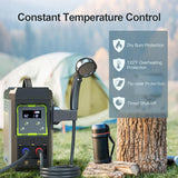 Jocoevol Portable Water Heater, Propane Water Heater with Shower Pump, Max 100 Mins 3s Instant Hot 20,000 BTU, 4000mAh Rechargeable Built-in Battery for Outdoor Cleaning, Camping, Hunting, Hiking