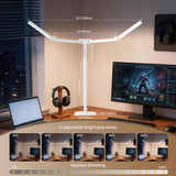 Omorepa 4 Light Bar Design Goose-Neck Desk Lamp with Base,24W Bright Led Tall Desk Light with Remote,Eye Care Reading Table Light for Desktop Working,Drafting,Reading