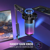 Gaming PC USB Microphone, Podcast Condenser Mic with Boom Arm, Pop Filter, Mute Button for Streaming, Twitch, Online Chat, RGB Computer Mic for PC Gamer Youtuber-AmpliGame A6T FIFINE