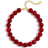 AGHTLZX Chunky Red Beaded Necklace for Women