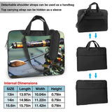 DRTGEDS Fishing Rod Print Travel Laptop Bag Lightweight Case with Luggage Strap Shoulder Briefcase Holiday Gift