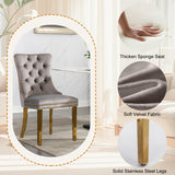 SSLine White Faux Marble Round Dining Table Set for 4 with Velvet Chairs