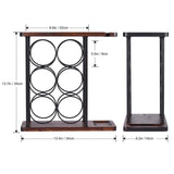 Wine Rack with Glass Holder, Countertop Wine Rack, Wooden Wine Holder with Tray, Perfect for Home Decor & Kitchen Storage Rack ALLCENER