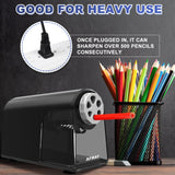 AFMAT 6 Holes Electric Pencil Sharpener and Heavy Duty Electric Pencil Sharpener for 6-11mm Pencils
