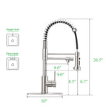 PAKING Kitchen Sink Faucet, Pull-Down Water Filtration Faucet, Bar Filter, Brushed Nickel, Stainless Steel, PB1017