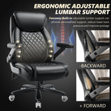 Office Desk Chair with Pocket Spring Cushion,High Back Computer Chair with Lumbar Support,Dual Rubber Wheel