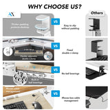 AX WABER Keyboard Tray Under Desk Pull Out with Extra Sturdy C Clamp Mount System, 27.3 (32.5 inch Including Clamps) x 11 Inch Slide-Out Platform Computer Drawer for Typing Grain