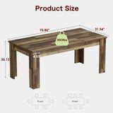 Garvee 71" Farmhouse Dining Table for 6-8 People, Rectangular Kitchen Table