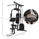 Soozier Multifunction Home Gym System, Workout Station with 99Lbs Weight Stack, for Full Body Exercise Soozier
