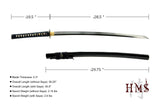 Hand Forged 1045 Carbon Steel Damascus Tomoe Katana Full Tang Sword