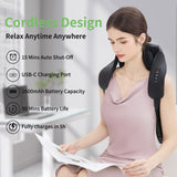 MASGRE Shiatsu Neck and Back Massager with Heat, Upgraded 2600mAh Cordless Shoulder Massager Deep Tissue 6D Kneading with Carry Bag, Massages Pillow for Neck, Back, Shoulder, Body Gifts for Mom Dad