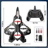 MSKOLER Foam Remote Control Airplane for Kids 8-12, 2.4 GHz RC Plane with Colorful Lights, 360° Flips and Stunt Roll, RC Airplane Toy for Boys and Girls Ages 8-16, Gift for Kids and Adults (Gray)