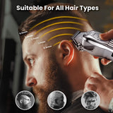 AngFan Professional Hair Clippers for Men - Cordless Clippers & Trimmers Set with LCD Display, 7200RPM High-Speed Motor, 5H Runtime, Wall-Mountable Barber Tools for Home Use & Professional Barbers