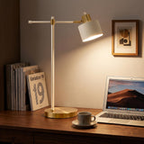 OYEARS 22" Modern Desk Lamp, Table Lamp with Adjustable Shade, Cream