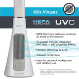 OttLite® Wellness Series SanitizingPro LED Desk Lamp And UV Air Purifier, 25"H, White OttLite